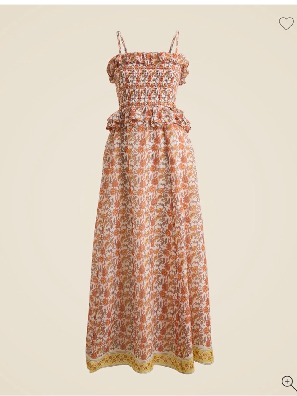 Jcrew Smocked Floral Maxi Dress in Sunset Rose color, size M, NWT